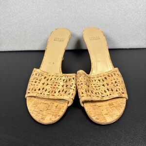 Stuart Weitzman Women's Cork Slide Sandals Open Toe Slip On Size 10M Casual